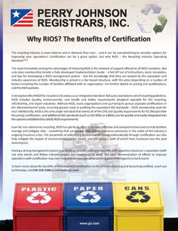 Why RIOS? The Benefits of Certification