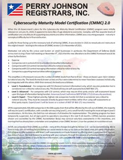 Cybersecurity Maturity Model Certification (CMMC) 2.0