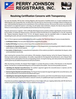 Resolving Certification Concerns with Transparency