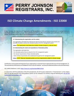 ISO Climate Change Amendments - ISO 22000